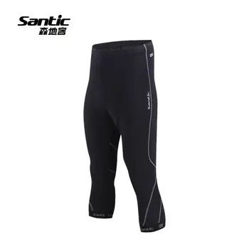 

Santic Men Cycling 3/4 Padded Shorts Coolmax 4D Pad Shockproof Covering Knee Anti-pilling Biking Short Pants C05021G