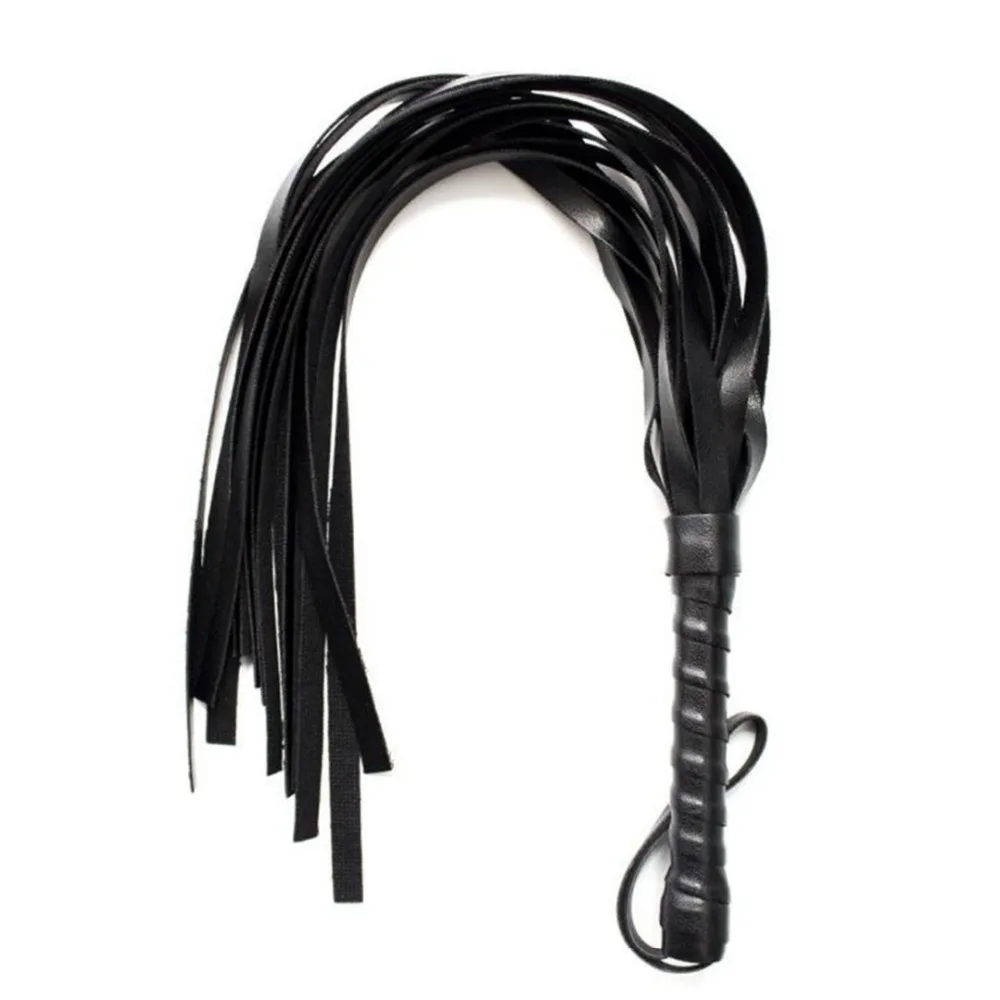 48 см искусственная кожа хлыст для верховой езды кроп вечерние Ручки Flogger queen черный конский хлыст для верховой езды развлечения