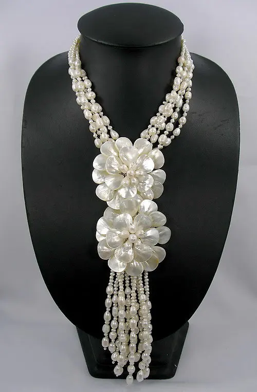 Collier Necklaces & Pendants Birthday,bridesmaid Gift,beaded ,beaded Jewelry,freshwater Pearl,mop Shell Wired Flower Necklace Collier Necklaces & Pendants Birthday,bridesmaid Gift,beaded ,beaded Jewelry,freshwater Pearl,mop Shell Wired Flower Necklace