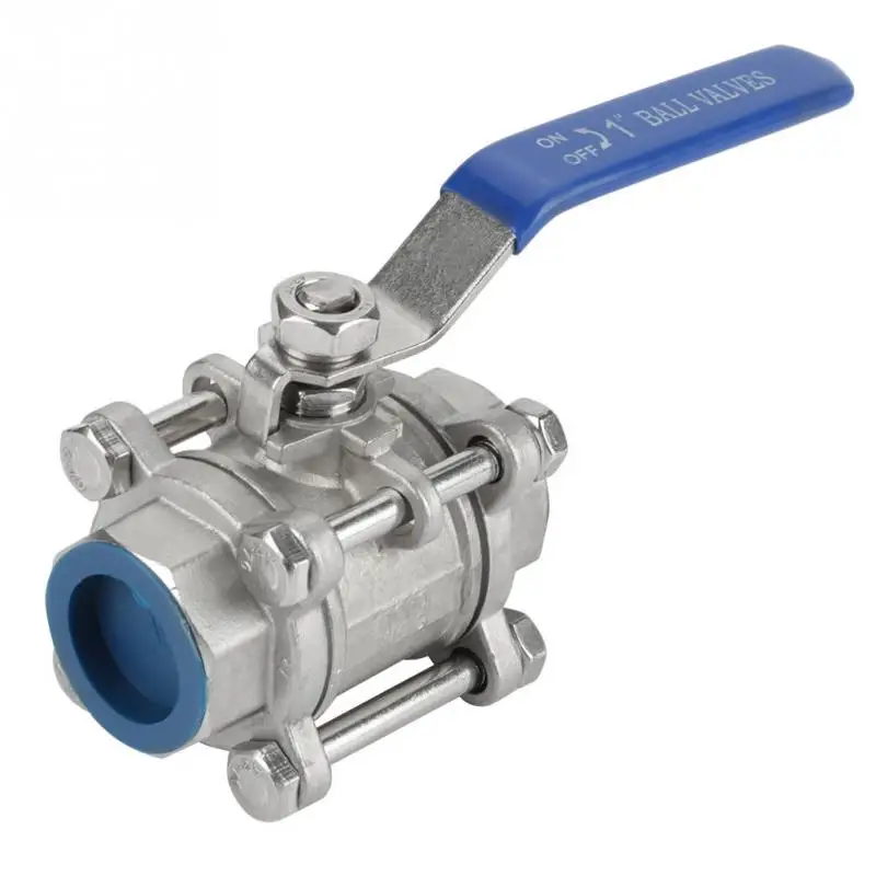 

304 Stainless Steel Three-piece Full Port Female Ball Valve 3/4" 1/4" 1" NPT 1000WOG New