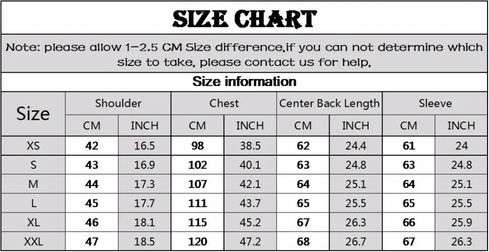 size chart