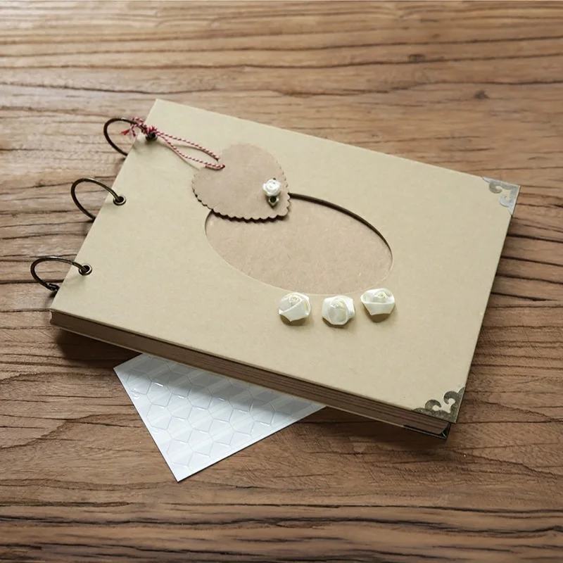 DIY семья памяти Скрапбукинг альбомы Свадебный фотоальбом ручной работы липкий