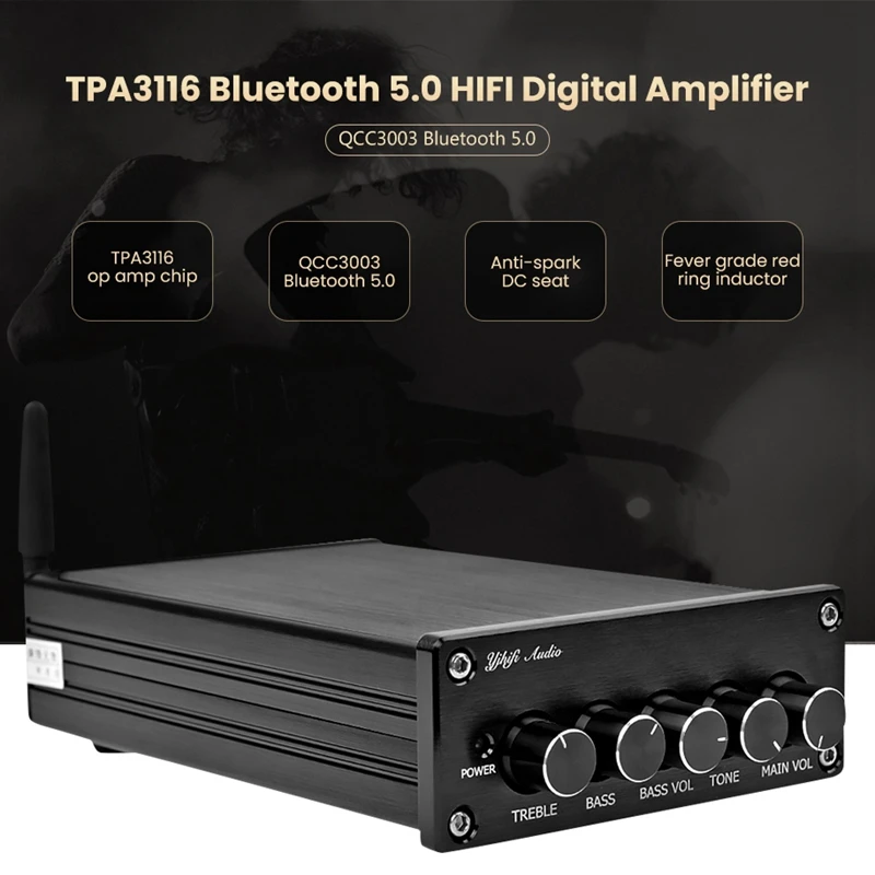 Tpa3116 сабвуферный усилитель 2,1 Hifi Bluetooth 5,0 Цифровые усилители мощности 50 Вт x 2+ 100 Вт для динамика домашнего кинотеатра компьютера