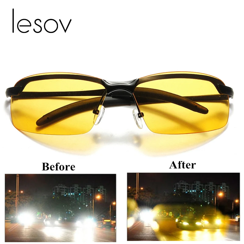 Lesov TAC Polarized Men Night Glasses Anti glare Driving Glasses Day