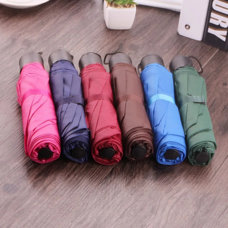 1 Pcs Folding Umbrella Rain Windproof Portable Short Handle Fashion for Outdoor Travel TN88