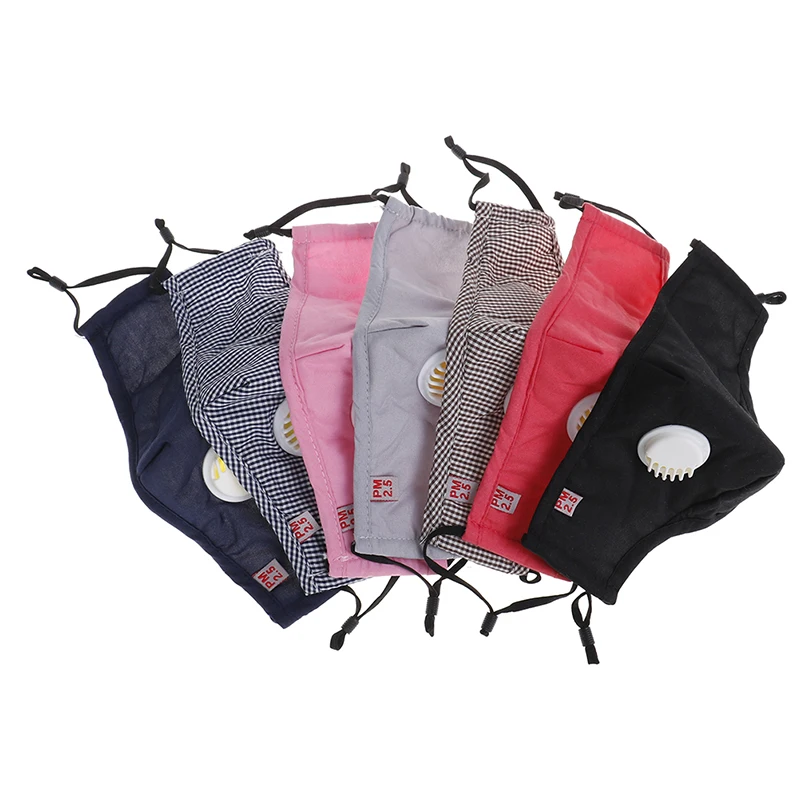 PM2.5 анти-хлопковая Дымчатая Маска дыхательный клапан Анти-пыль рот маска фильтр с активированным углем респиратор рот Муфельная маска лицо
