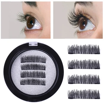 

2 Magnet False Magnetic Eyelashes Makeup Tools Beauty Fake Eyelashes Extension Reusable 3D Eye Lashes Dropshipping