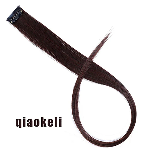 1 клипса в длинных прямых клипсах в одном куске поддельные шиньоны термостойкие синтетические поддельные волосы AOSIWIG - Цвет: 1kazhi-qiaokeli