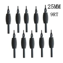 YILONG 10 шт. 25 мм 9RT одноразовый силиконовый черный насадки для тату наконечники и рукоятка с наконечником