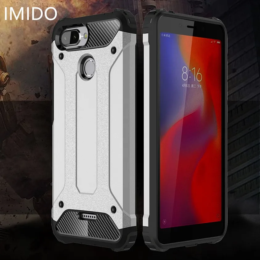 Прочный Броня PC + TPU чехол для телефона Xiaomi redmi 6 спортивный противоударный