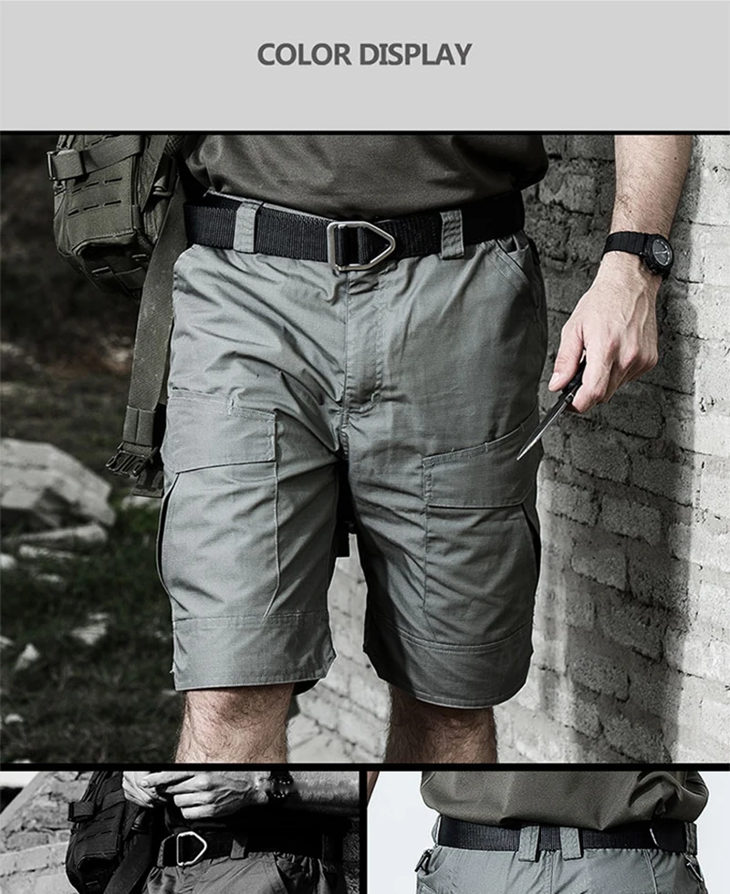 Новые летние военные водостойкие тактические шорты с накладными карманами Мужские тефлон Камуфляж Армейская военная форма короткие