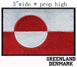 Гренландия, флаг Дании 3 "в ширину с вышивками и заплатами заказа зеленые поля/калааллит Nunaat/значок