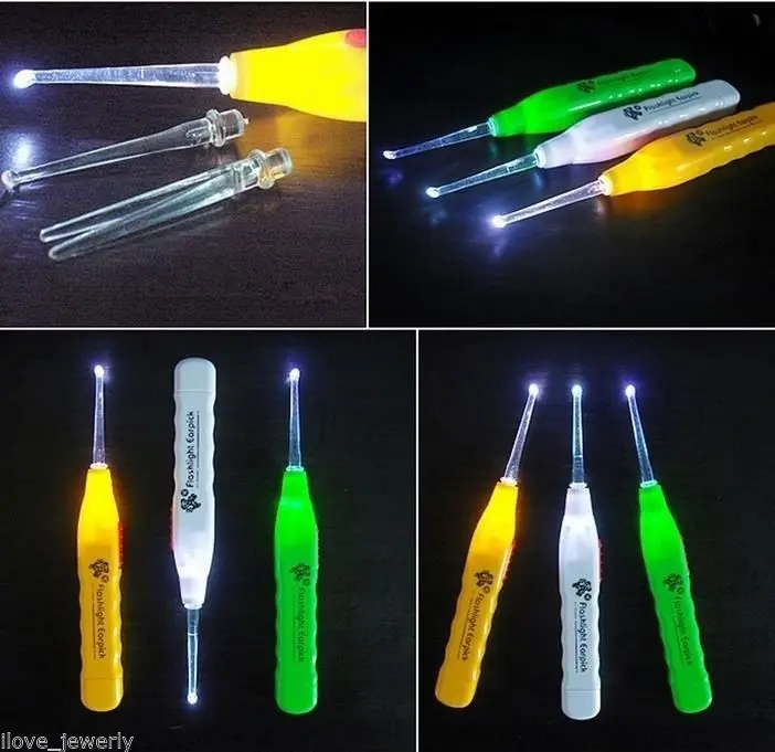 

Ear Cleaner Earwax Spoon Clean Tweezers LED Light Flashlight Earpick A33