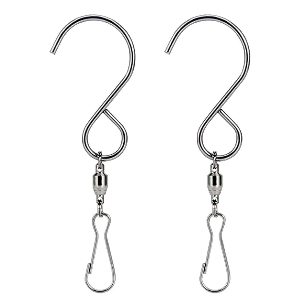 2Pcs Hanging Stainless Steel Swivel Hooks Clip For Garden Wind Chime Sun Catcher