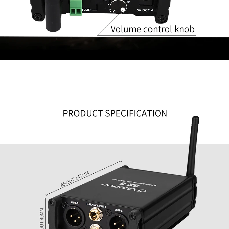 Alctron BX-8 профессиональный bluetooth аудио приемник wirhn аудио выход