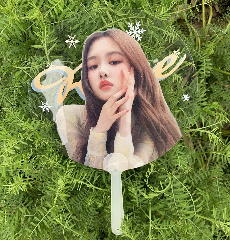 ROSE Kpop BLACKPINK же полупрозрачные вентиляторы ПВХ прозрачные концертные же вентиляторы 18X18 см - Цвет: ROSE