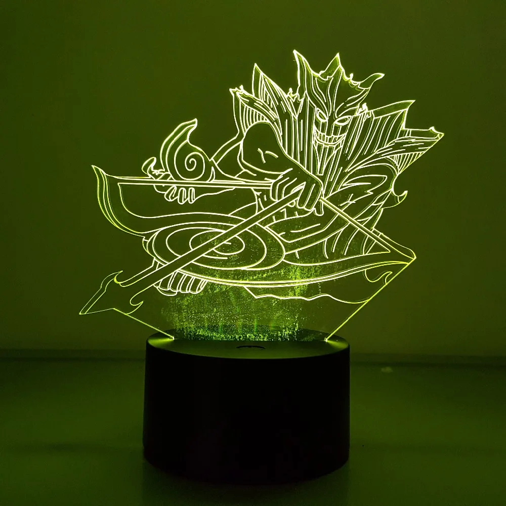 Наруто Саске Susanoo USB ночник 3D визуальная Иллюзия светодиодсветодиодный RGB
