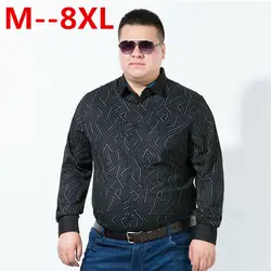 Большие размеры 10XL 8XL 6XL 5XL Для мужчин Повседневное рубашки Американский Стиль цветочный Для мужчин рубашки с длинным рукавом дизайнер