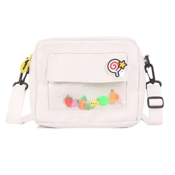 

Cute Fruit Small Bag Fashion Canvas Bag Casual Shoulder Slung Small Square Bag