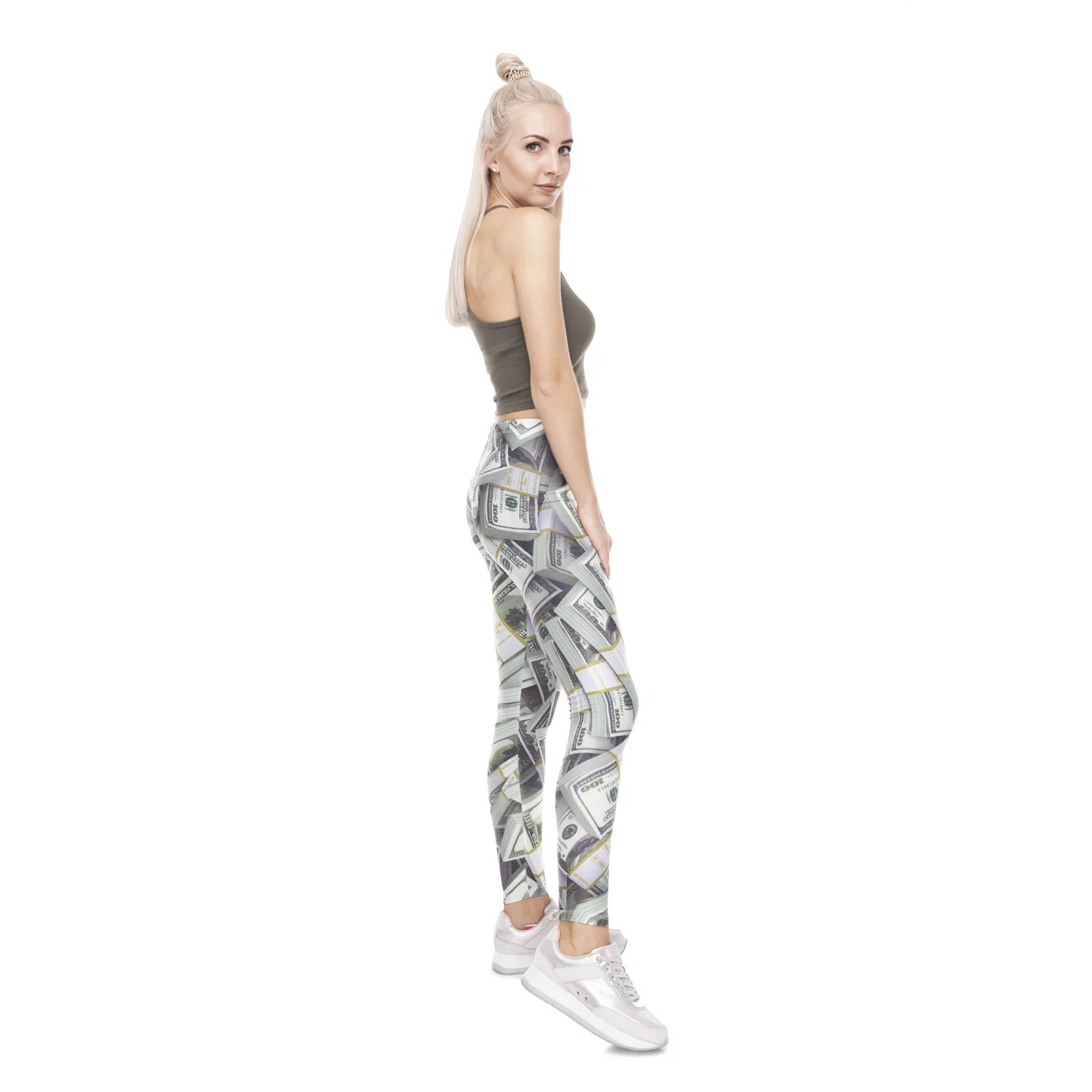 Cash Leggings Money Dollar Graphic Full Printed Pants Fitness Casual Women Legging Stretchy Workout Trousers Slim Sexy Legging Leggings