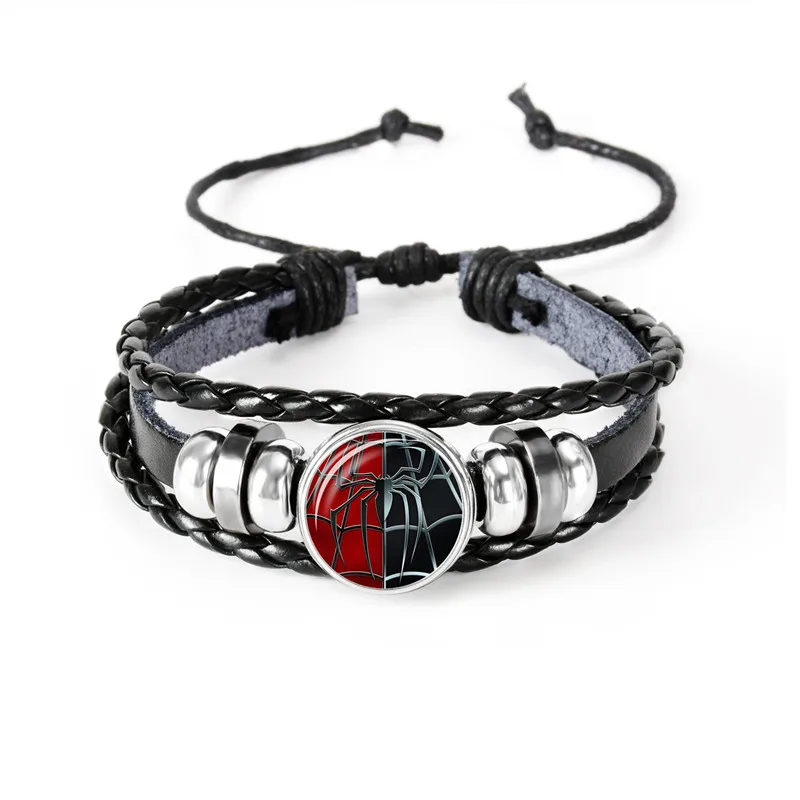 Marvel Iron Man Tony Stark Leather Bracelet The Avengers Iron Man Arc Reactor 3D Printed Glass Gem Charm Bracelet Bangles - Окраска металла: 10