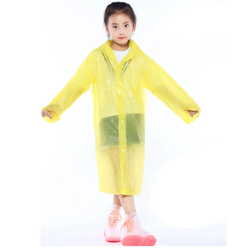 Children's raincoat 1PC Portable Reusable Raincoats Children Rain Ponchos For 6-12 Years Old #4J03 (4)