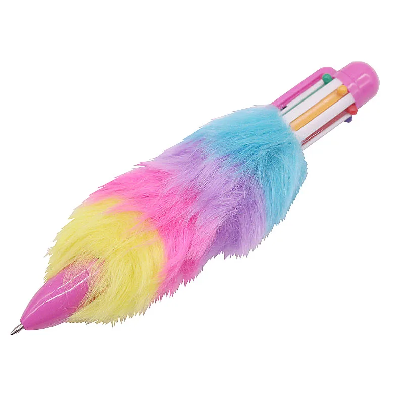 

1 pcs Student Gift Pen Plush Ballpoint Pen Six Different Colors Refills The quality Is Very Good Office Stationery Shop