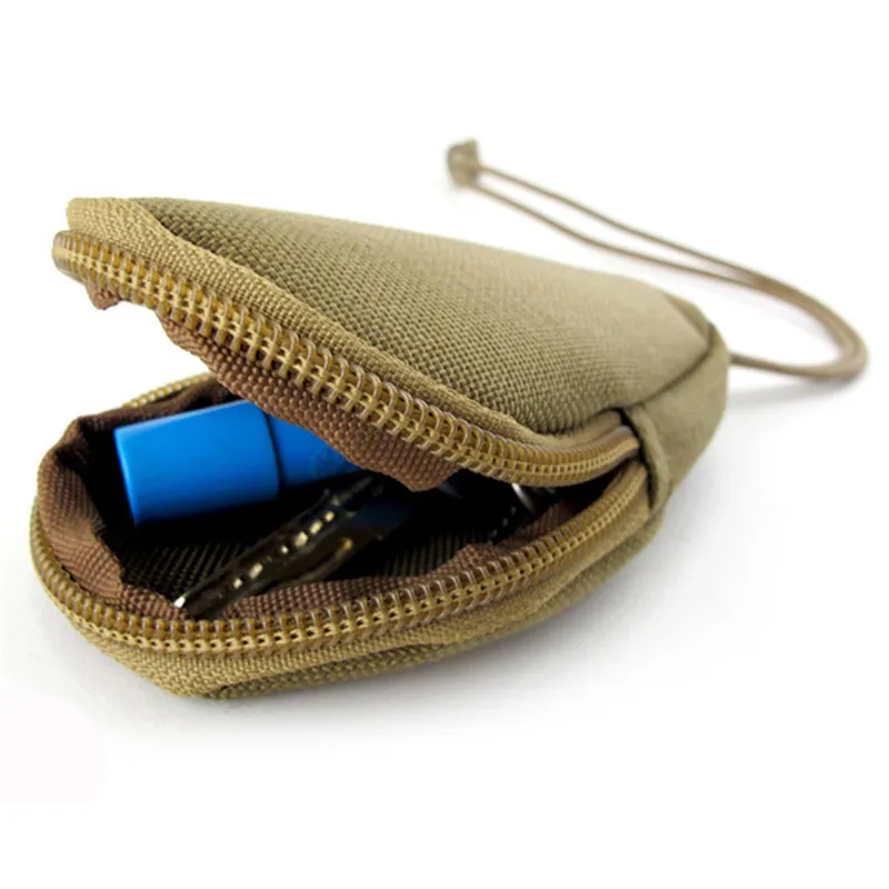 Outdoor Travel Mini Oxford Zipped Army Coin Purse Key Storage Bag with Keychain | Дом и сад