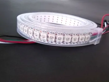 

2m dc 5v full color smd 5050 rgb addressable ws2811 ws2812b 144 pixel/m digital led strip;waterproof ip67;white pcb