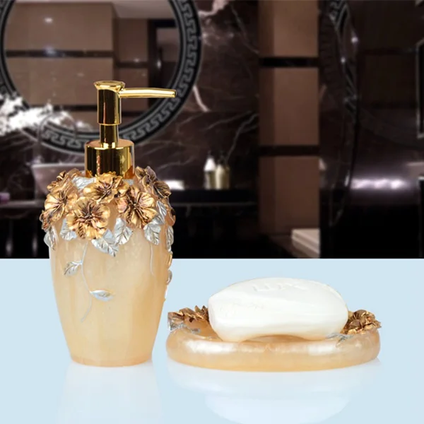 

Automatic Toothpaste Dispenser Bathroom Set European Garden Suite Two Sets Of High-grade Washing Bottle Of Hand Liquid Soap Box