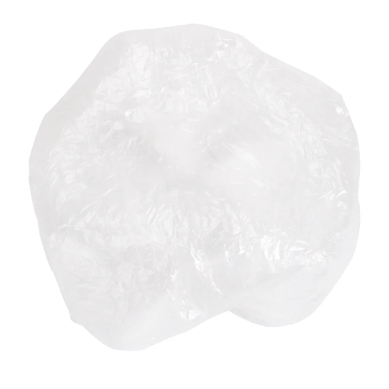 100Pcs Disposable Clear Elastic Plastic Shower Caps Transparent