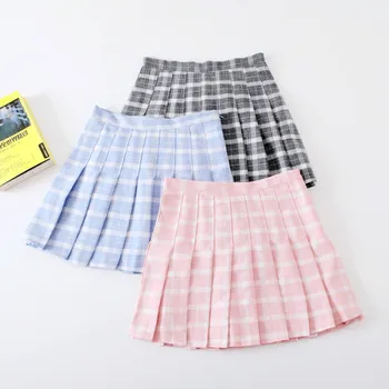 

2018 New Style Style Sub-print Skirt Women Harajuku Cotton Fashion High waiste Pleated Skirt Sweet Cute Color Skirt 5170#