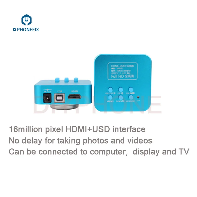 PHONEFIX двойная подставка для стрелы тринокуляр стерео микроскоп 3,5-90X20 Мп HDMI VGA Цифровой Камера для телефона пайки печатных плат для ремонта