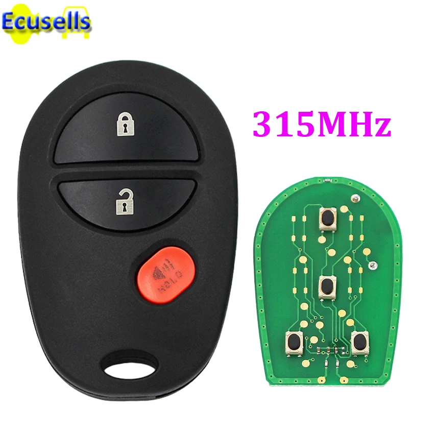 New Keyless Entry 3 Button 315MHZ Remote Car Key control Fob for Toyota