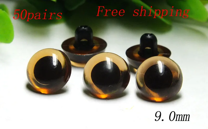 

50pairs/lot brown color Safety Eyes Crochet Doll Eyes Samples Stuffed Plastic Toy Eyes Sewing Button Eyes