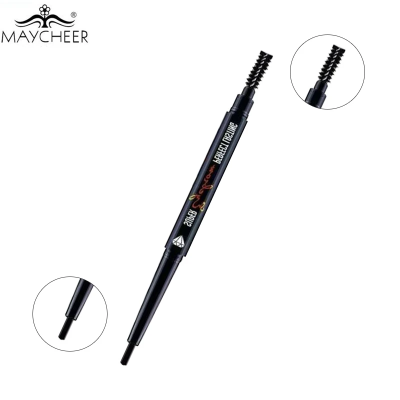 

HOT MAYCHEER Makeup Double-end Eyebrow Pencil with Brush Automatic Eye Brows Pen Make Up Waterproof Longlasting Eyebrow Enhancer
