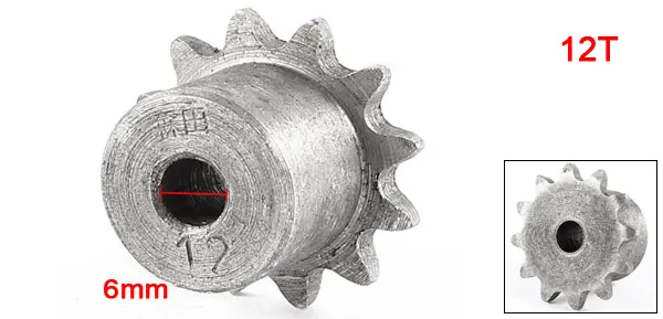 Single Row 12 Teeth Pilot   Chain Drive Sprocket Wheel 6x27mm