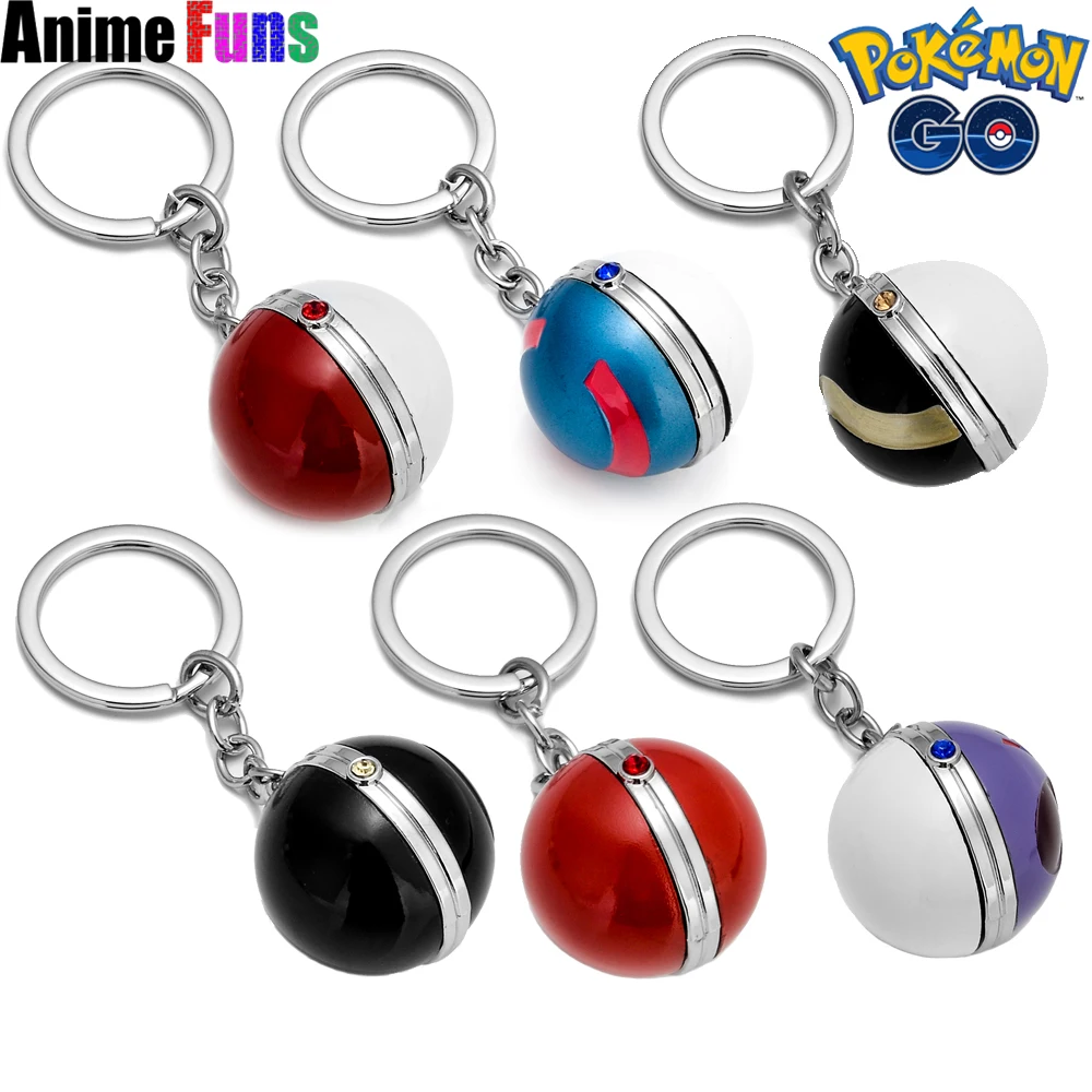 6 Style Game Pokemon Go Keychain Pokeball Pendant Key chain Ring Anime Charm Cosplay Jewelry Birthday Gift for Women Men Fans | Украшения и