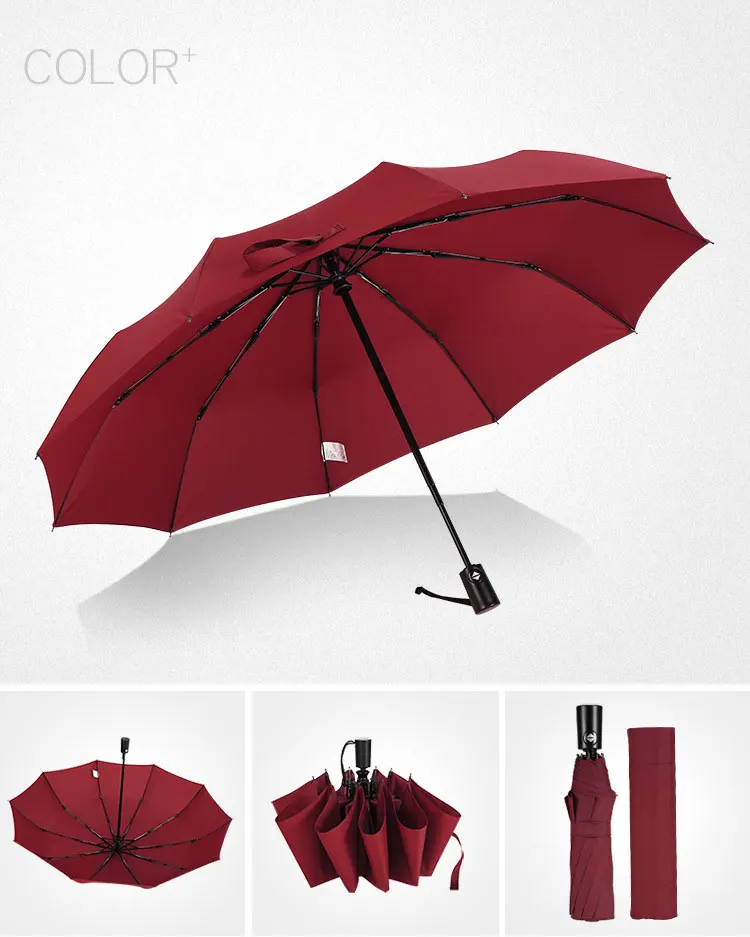 Супер сильный автоматический зонтик Бизнес Мужчины большой зонтик женщины широкий ветрозащитный подарок зонтик дождя женщин оптовые цены