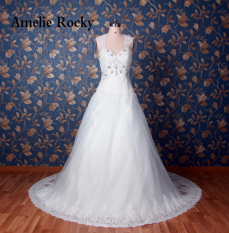 Buy Real Sample Luxury Beading Wedding Dress 2017 Lace