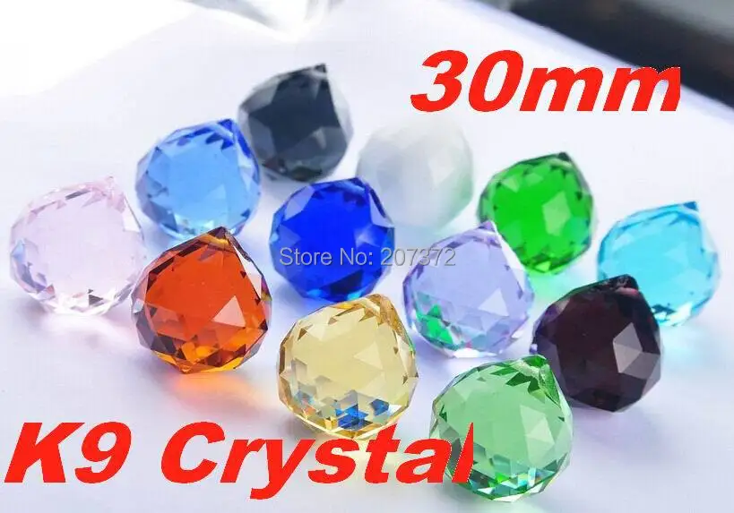 10PCS/lot Free Shipping 30mm Crystal Faceted Ball Glass Parts For Wedding&ampHome Decoration Chandelier Mixed 10 Colors | Лампы и