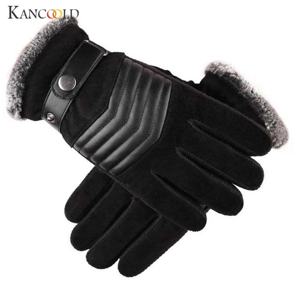 

KANCOOLD Gloves Men's Windproof Waterproof Bicycle Pigskin Slip Gloves Plus Velvet Thickening casual gloves women 2018NOV28