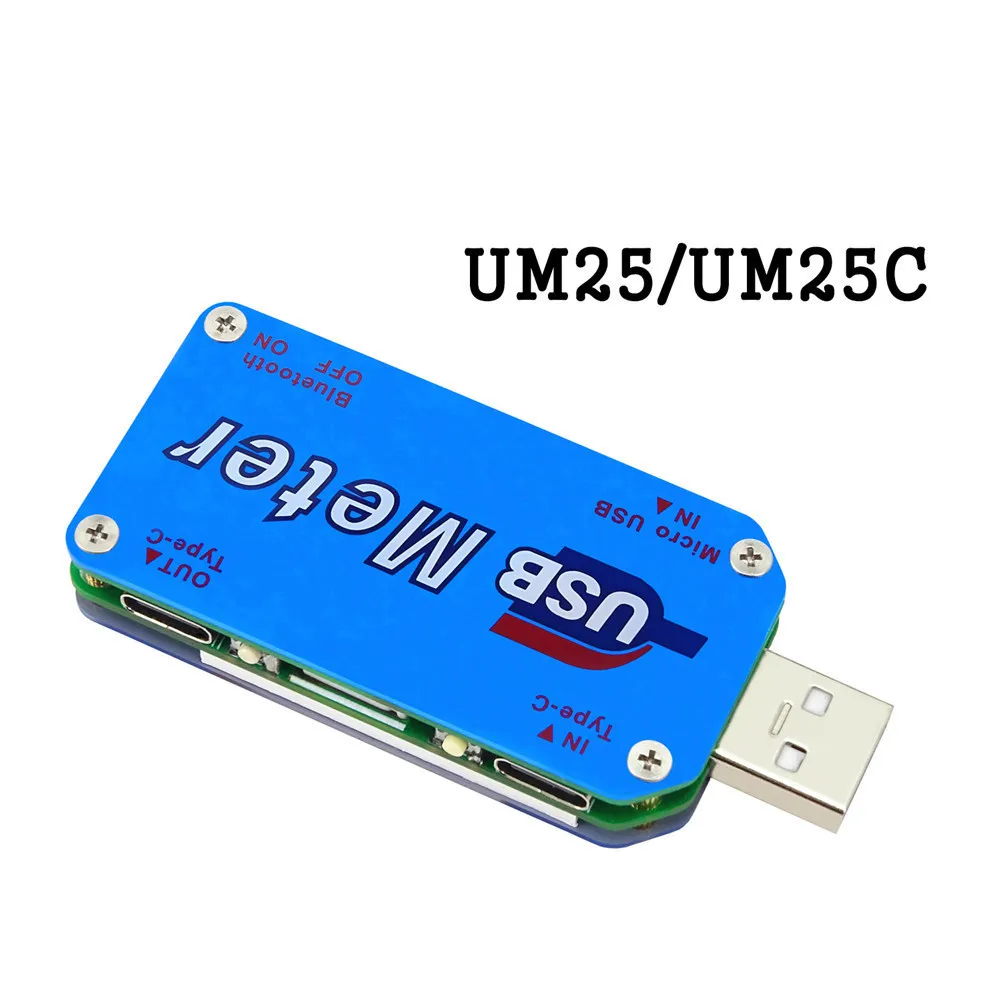 UM25C UM25 USB 2 0 Type C цветной ЖК тестер измеритель напряжения Вольтметр Амперметр