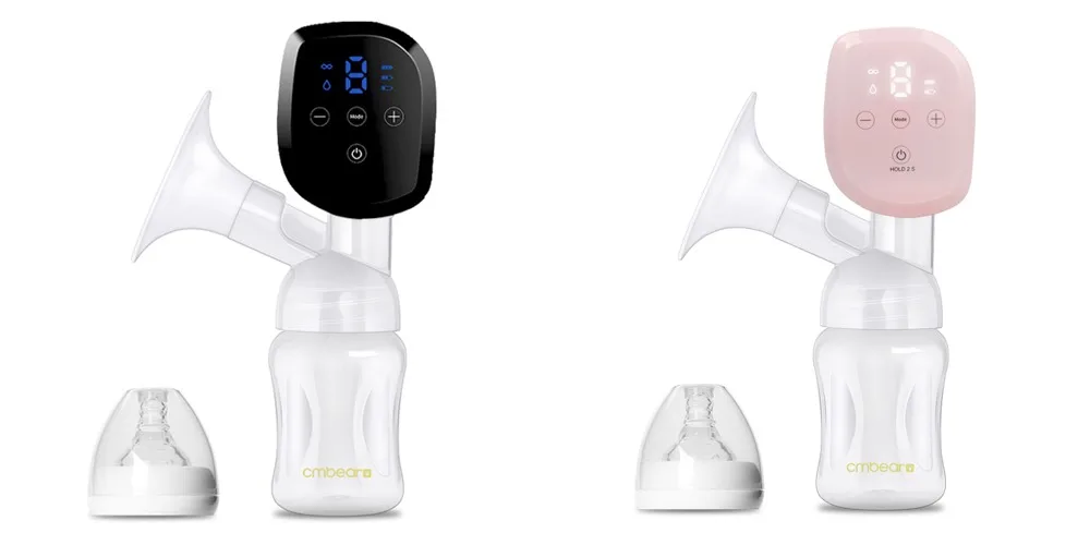 Electric breast pumps Cmbear All-in-on Intelligent LCD Display USB breast pump Baby Breastfeeding Painless Powerful Electric Breast Pump bottle single electric breast pump