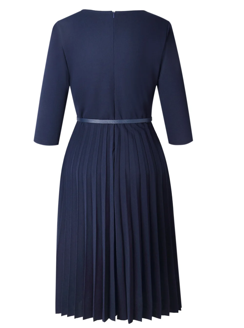 Goede Aovica Speciale Ontwerp 2018 Populaire Casual Stijl Vrouwen Jurk Solid V hals 3 4 Mouwen Geplooide Midi Jurk Vestidos