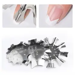 1 шт. Французский маникюр моделирования Shaping нержавеющей Дизайн ногтей штамповка пластин ногтей инструменты для Кристалл ногти, делая CO1026