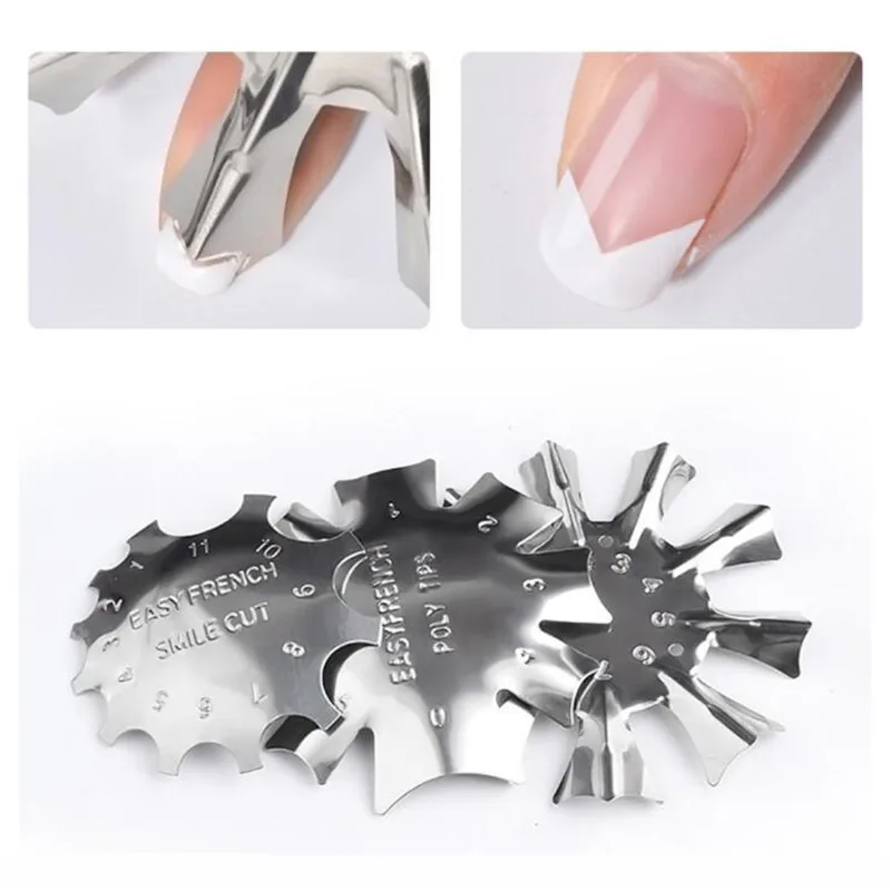 

1Pc French Manicure Modeling Shaping Stainless Nail Design Stamping Plates Nail Art Tools For Crystal Nails Making CO1026
