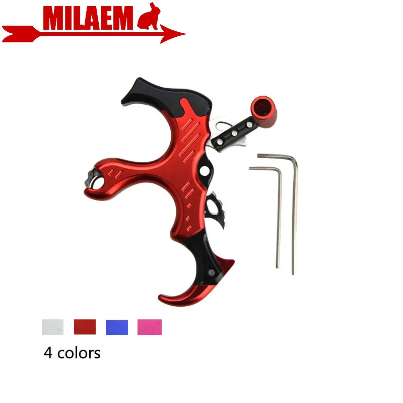 

1pc Archery Compound Bow Release Thumb Caliper Trigger 3 Finger Grip Left/Right Hand Adjustable Hunting Shooting Accessories
