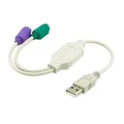 100 шт./лот двойной PS2 PS/2 мини DIN 6pin к USB 2,0 адаптер конвертер HDMI кабель для портативных ПК клавиатура Мышь, FedEx