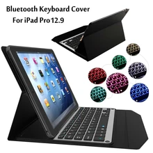 New 2017 For iPad Pro 12.9 inch Tablet 7 Colors LED Backlit Ultra thin Wireless Bluetooth Aluminum Keyboard Case cover + Gift